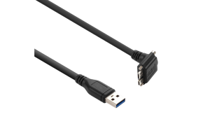 USB 3 standard cable, angled, screwable, 3 m